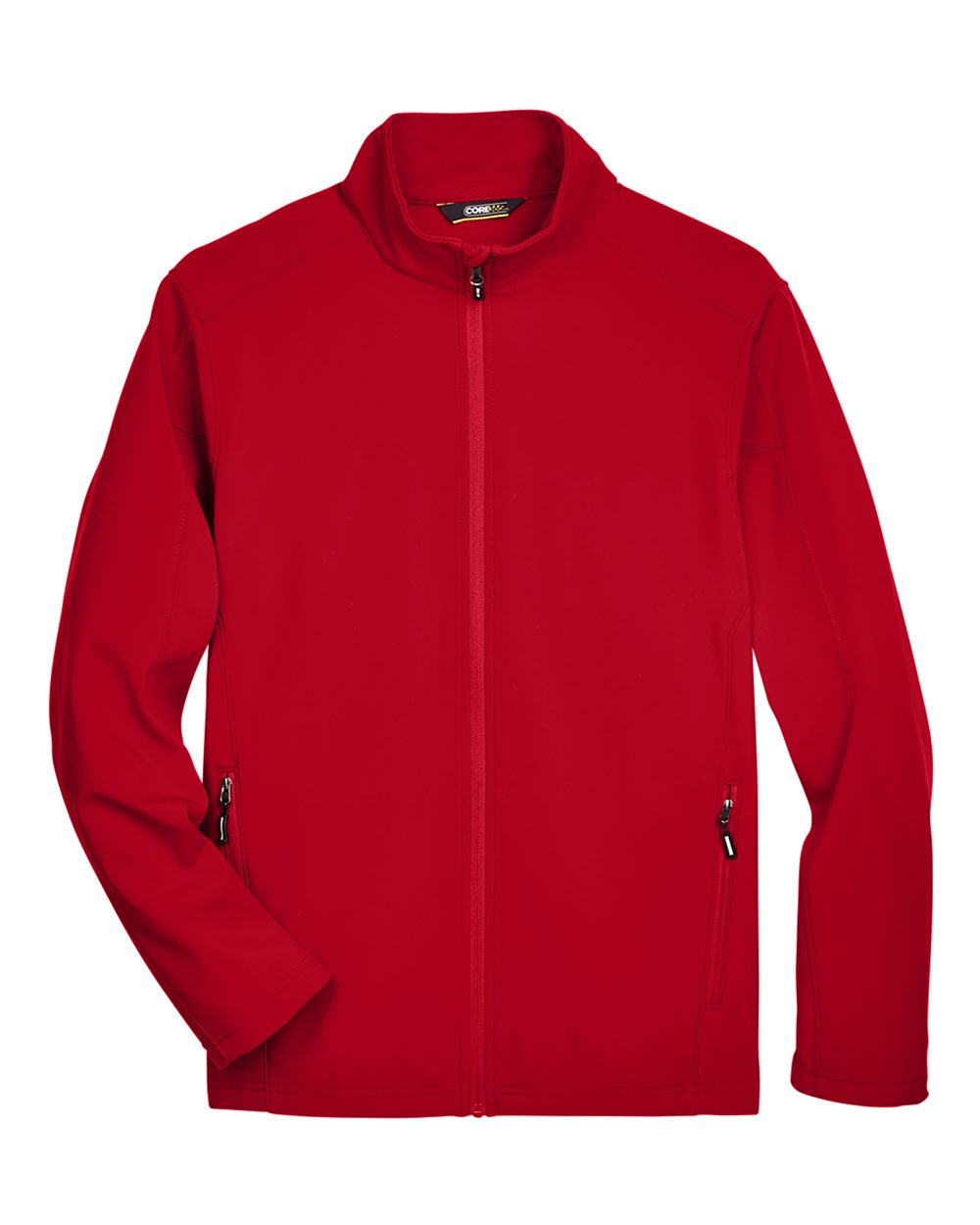 Front View of Classic Red Men's Cruise Two-Layer Fleece Bonded Soft Shell Jacket - 88184