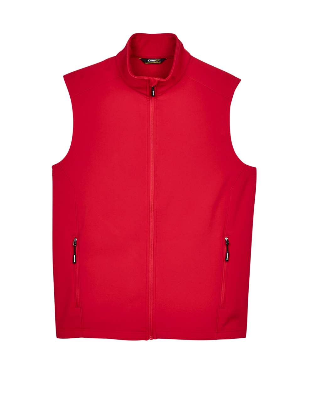 Front View of Classic Red Men's Cruise Two-Layer Fleece Bonded Soft Shell Vest - CE701