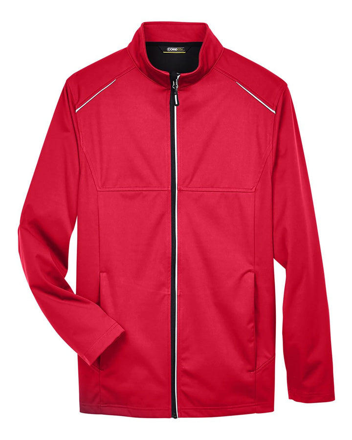 Front View of Classic Red Men's Techno Lite Three-Layer Knit Tech-Shell - CE708