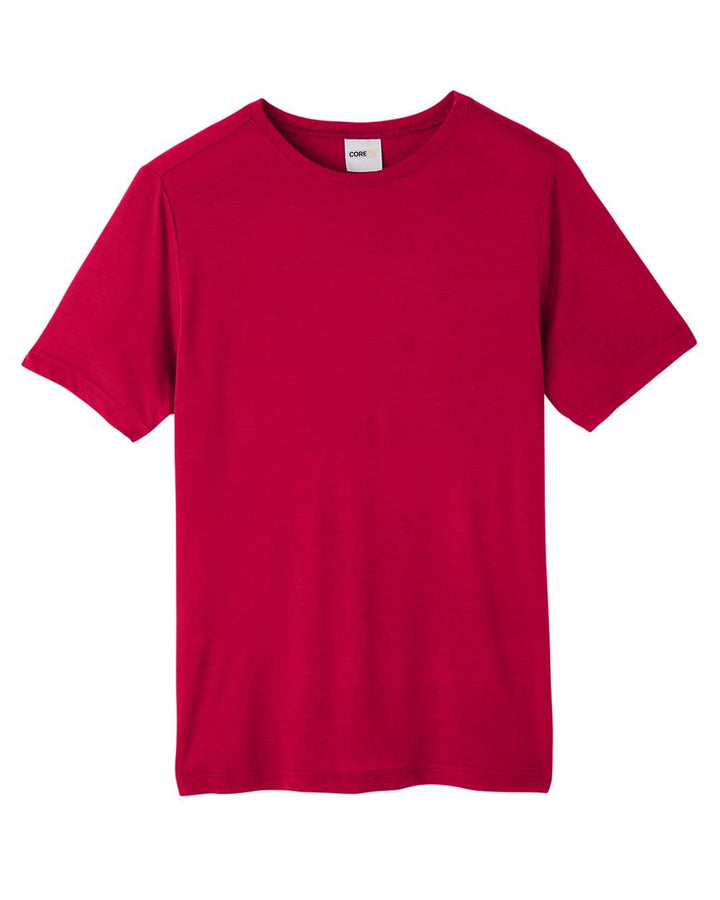 Front View of Classic Red Unisex Fusion ChromaSoft™ Performance T-Shirt - CE111