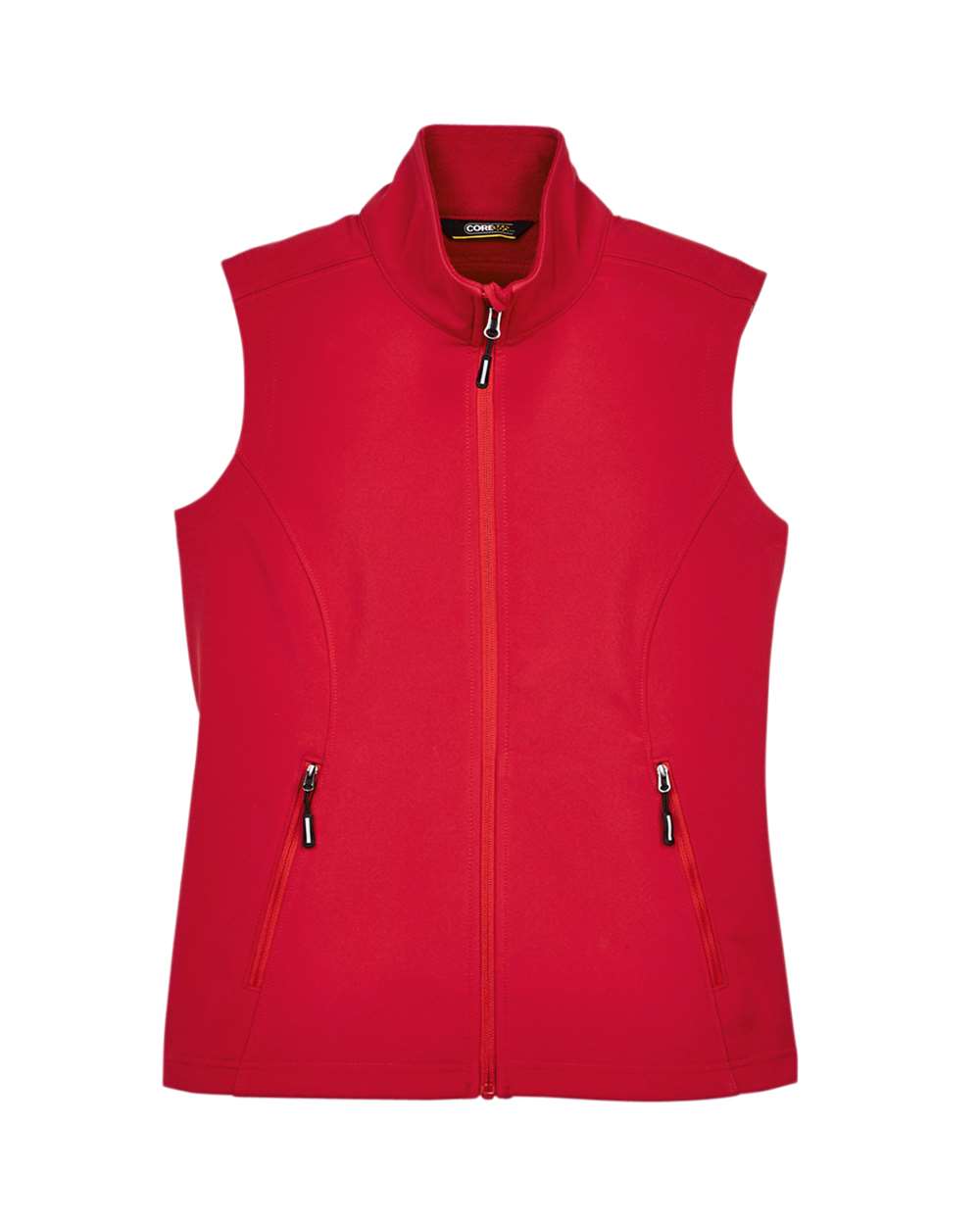 Front View of Classic Red Women's Cruise Two-Layer Fleece Bonded Soft Shell Vest - CE701W