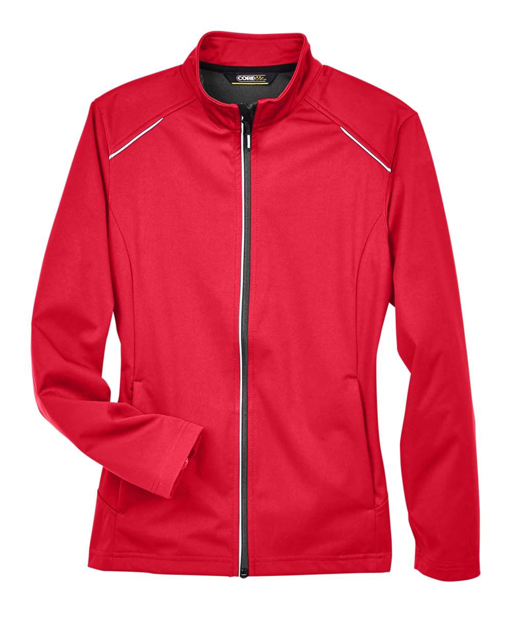 Front View of Classic Red Women's Techno Lite Three-Layer Knit Tech-Shell - CE708W