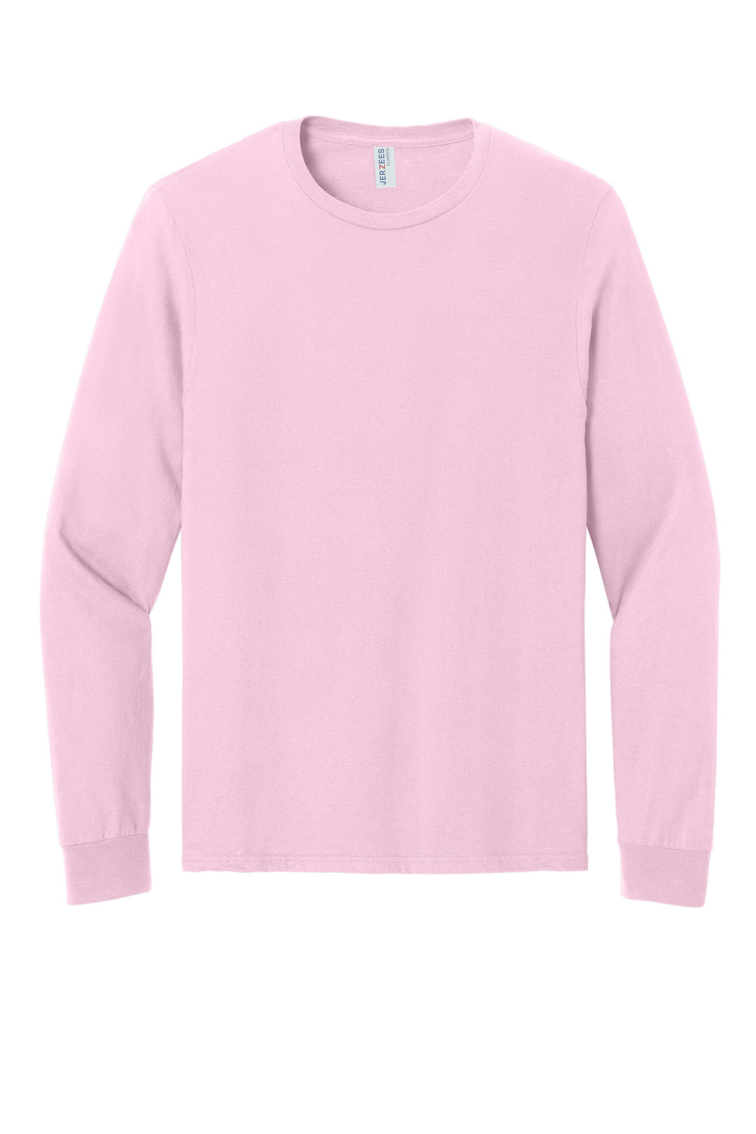 Front View of ClscPink Jerzees Classics Unisex Cotton Long Sleeve T-Shirt 363L