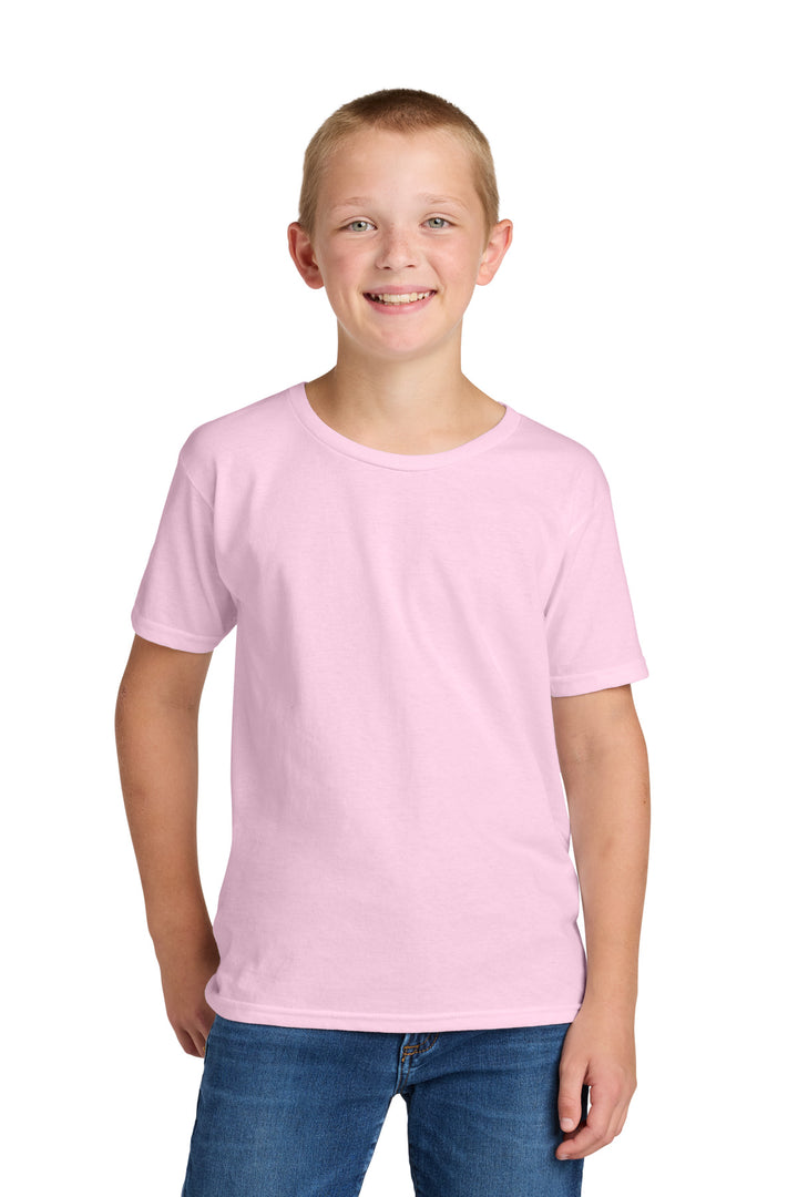 Front View of ClscPink Jerzees Classics Youth Cotton T-Shirt 363Y