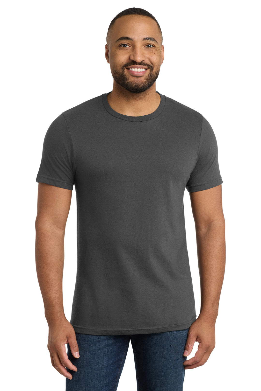 Front View of Coal Grey Port & Company Bouncer Tee PC600