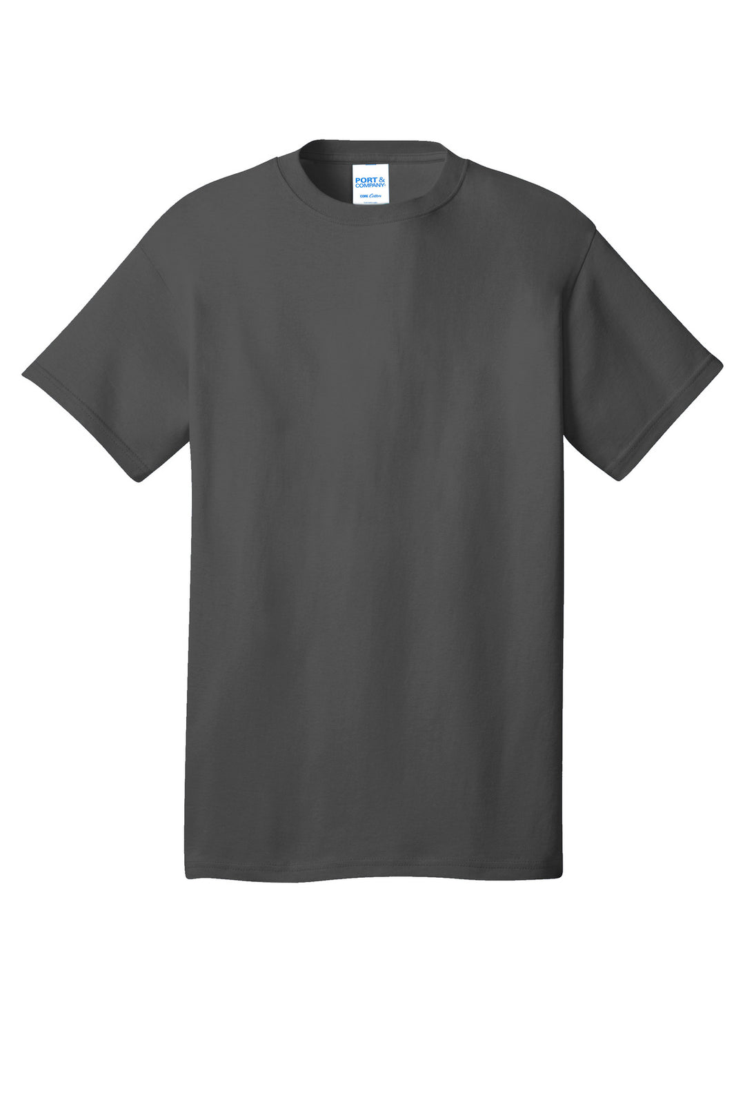 Front View of CoalGrey Port & Company - Core Cotton Tee. PC54