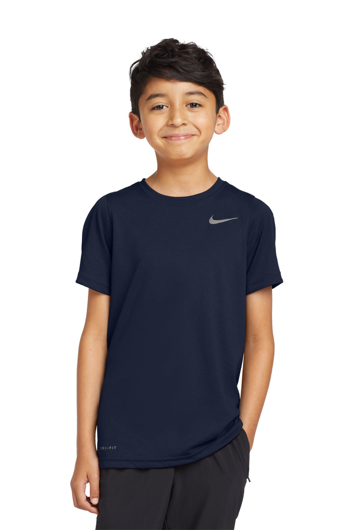 Front View of College Navy Nike Youth Legend Tee 840178