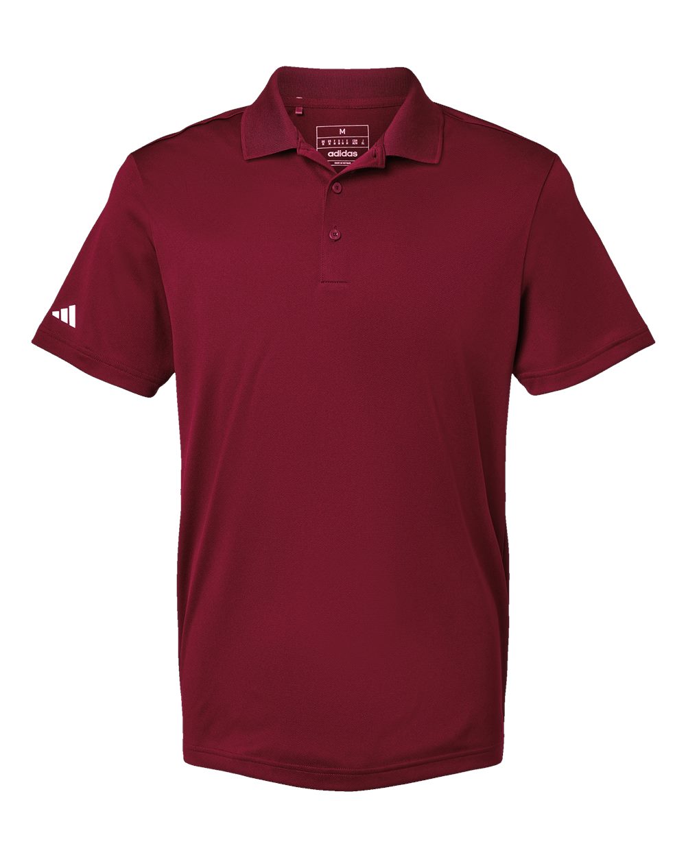 Front View of Collegiate Burgundy Basic Sport Polo - A430