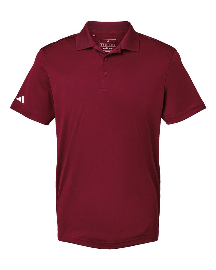 Front View of Collegiate Burgundy Basic Sport Polo - A430