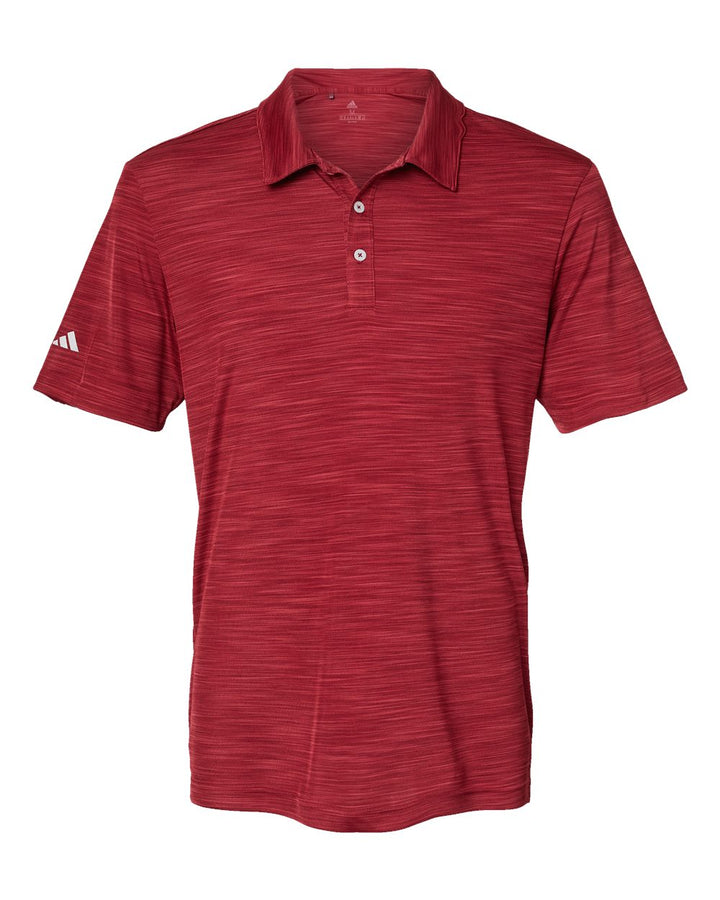 Front View of Collegiate Burgundy Melange Mélange Polo - A402