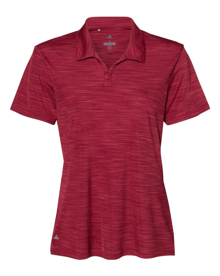 Front View of Collegiate Burgundy Melange Women's Mélange Polo - A403