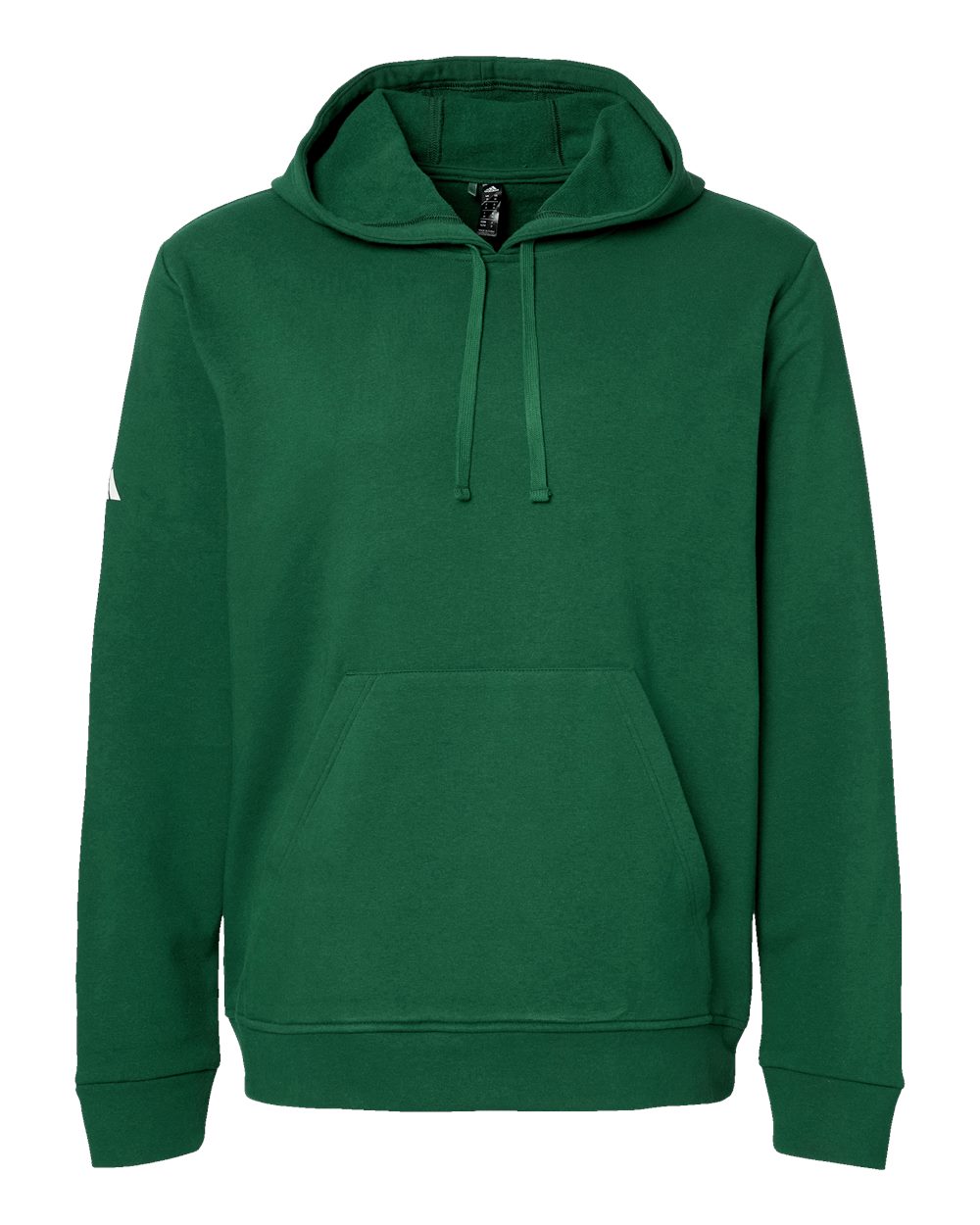 Front View of Collegiate Green Fleece Hooded Sweatshirt - A432