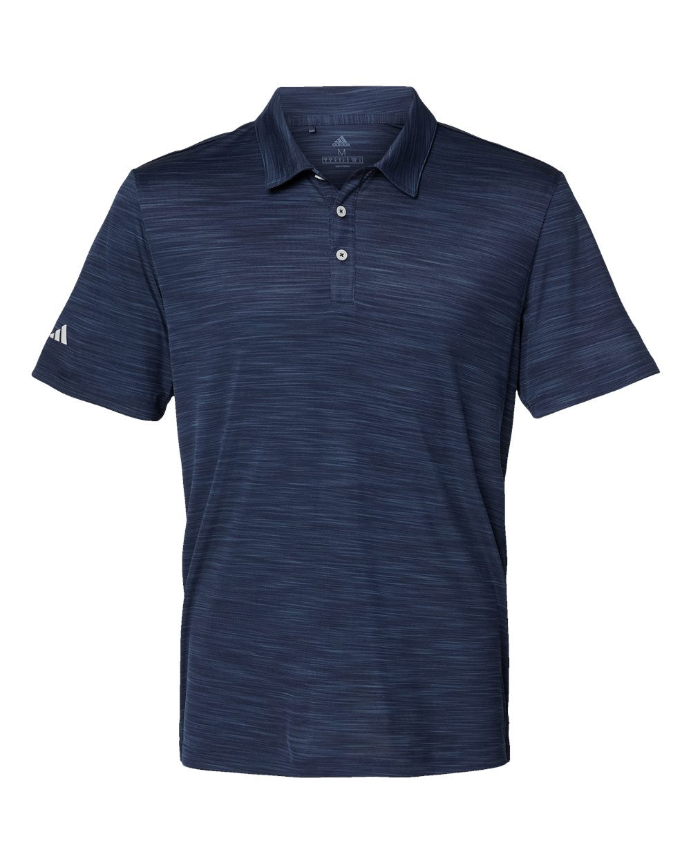 Front View of Collegiate Navy Melange Mélange Polo - A402