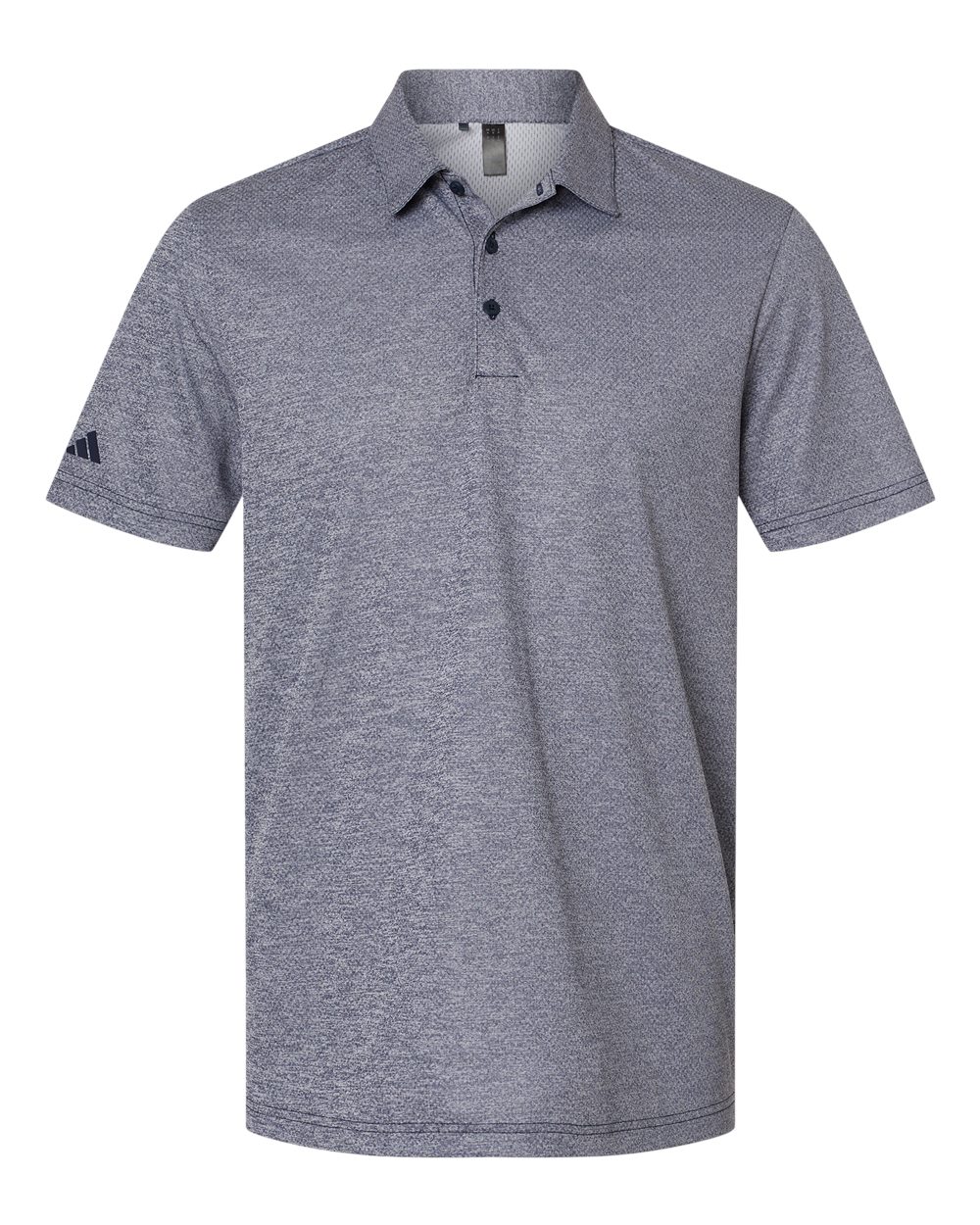 Front View of Collegiate Navy Melange Space Dyed Polo - A591