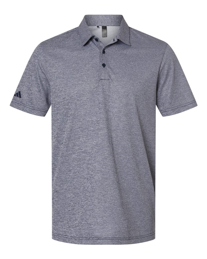 Front View of Collegiate Navy Melange Space Dyed Polo - A591