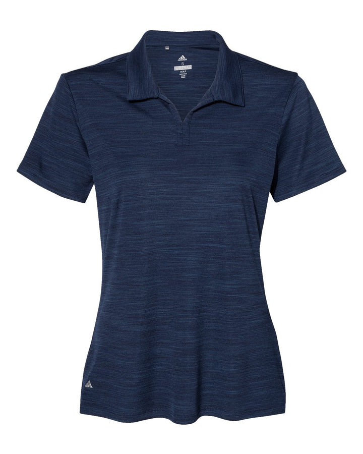 Front View of Collegiate Navy Melange Women's Mélange Polo - A403
