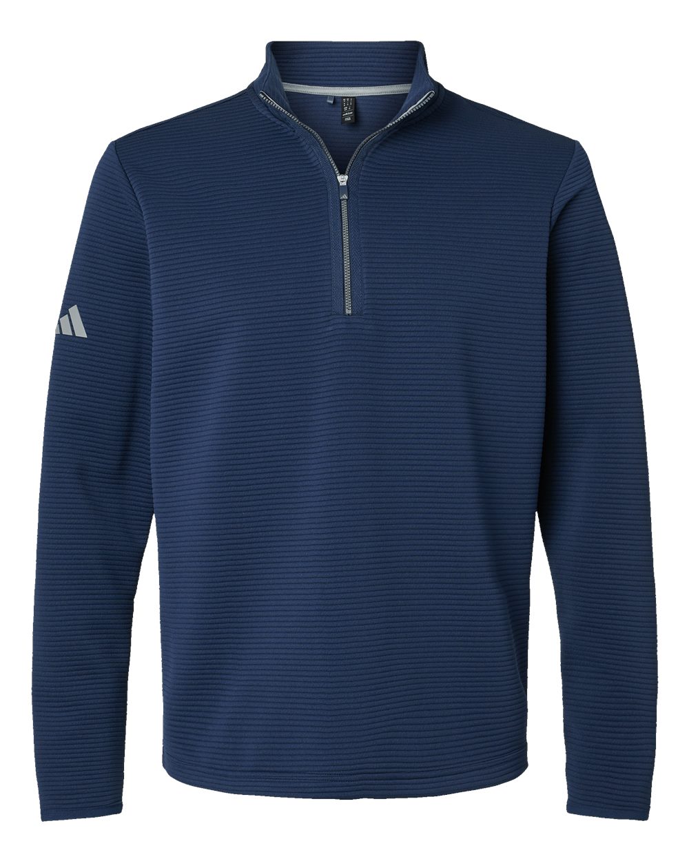 Front View of Collegiate Navy Spacer Quarter-Zip Pullover - A588