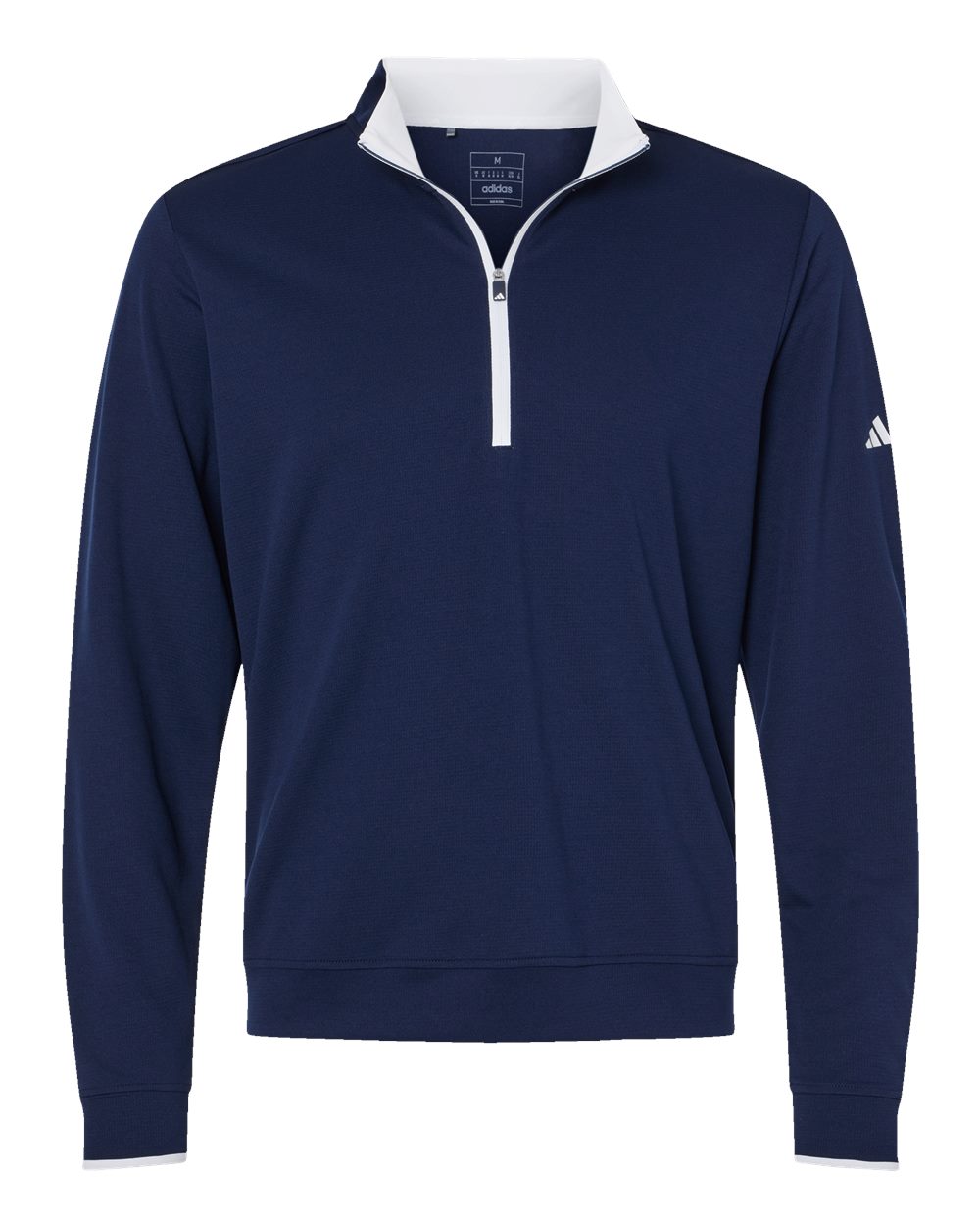 Front View of Collegiate Navy/ White Lightweight Quarter-Zip Pullover - A2002