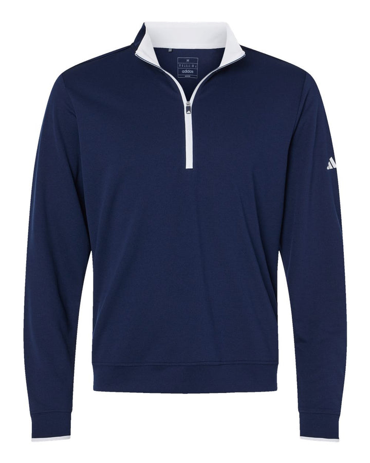 Front View of Collegiate Navy/ White Lightweight Quarter-Zip Pullover - A2002