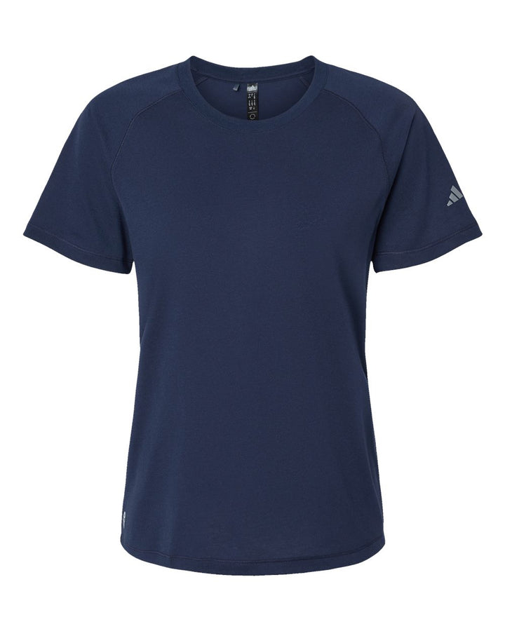 Front View of Collegiate Navy Women's Blended T-Shirt - A557