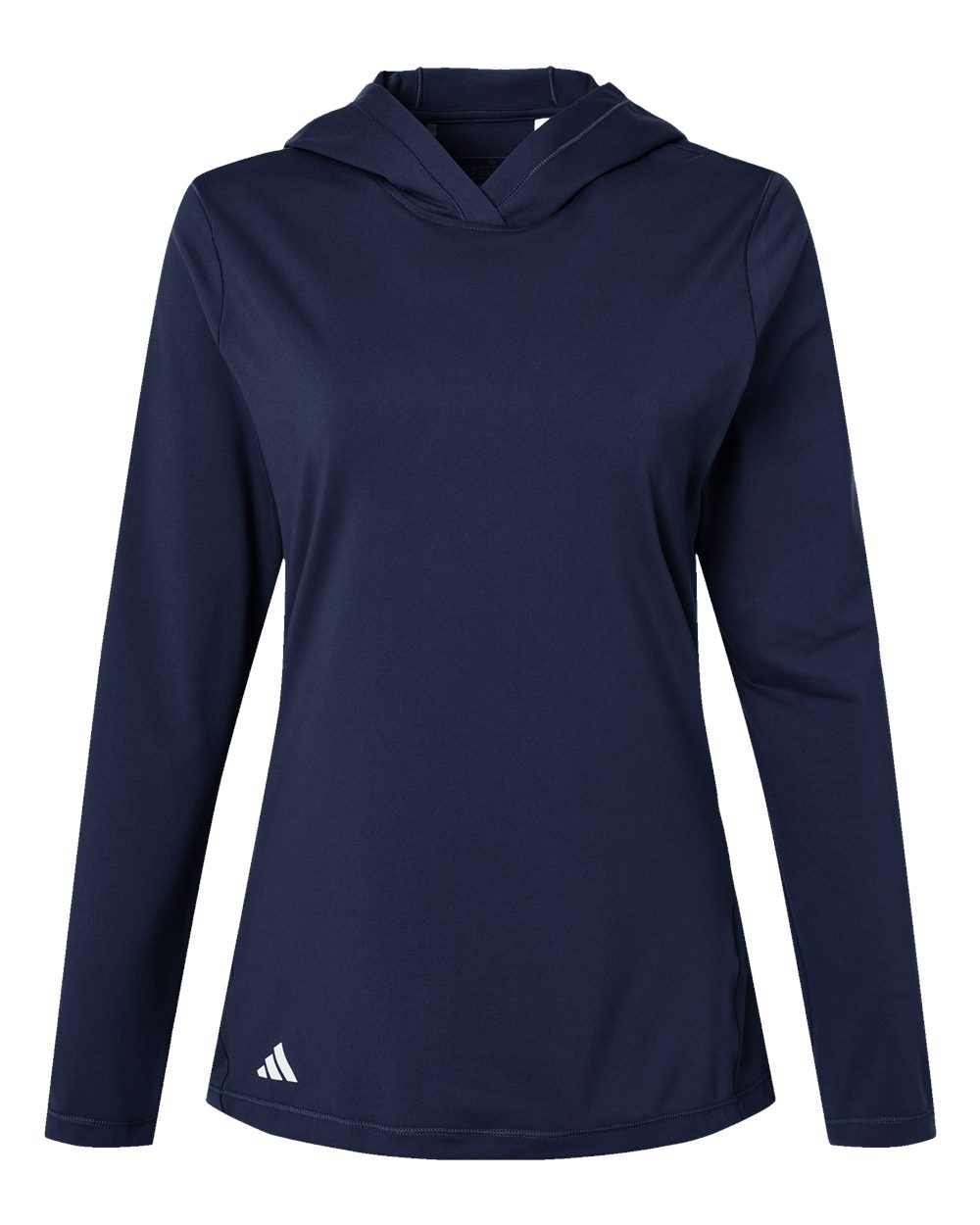 Front View of Collegiate Navy Women's Performance Hooded Pullover - A1003