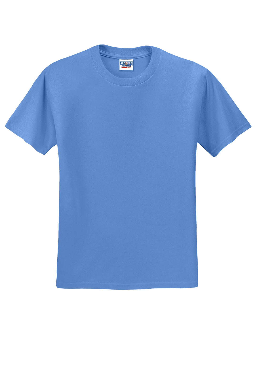 Front View of Columbia Blue Jerzees - Dri-Power 50/50 Cotton/Poly T-Shirt. 29M