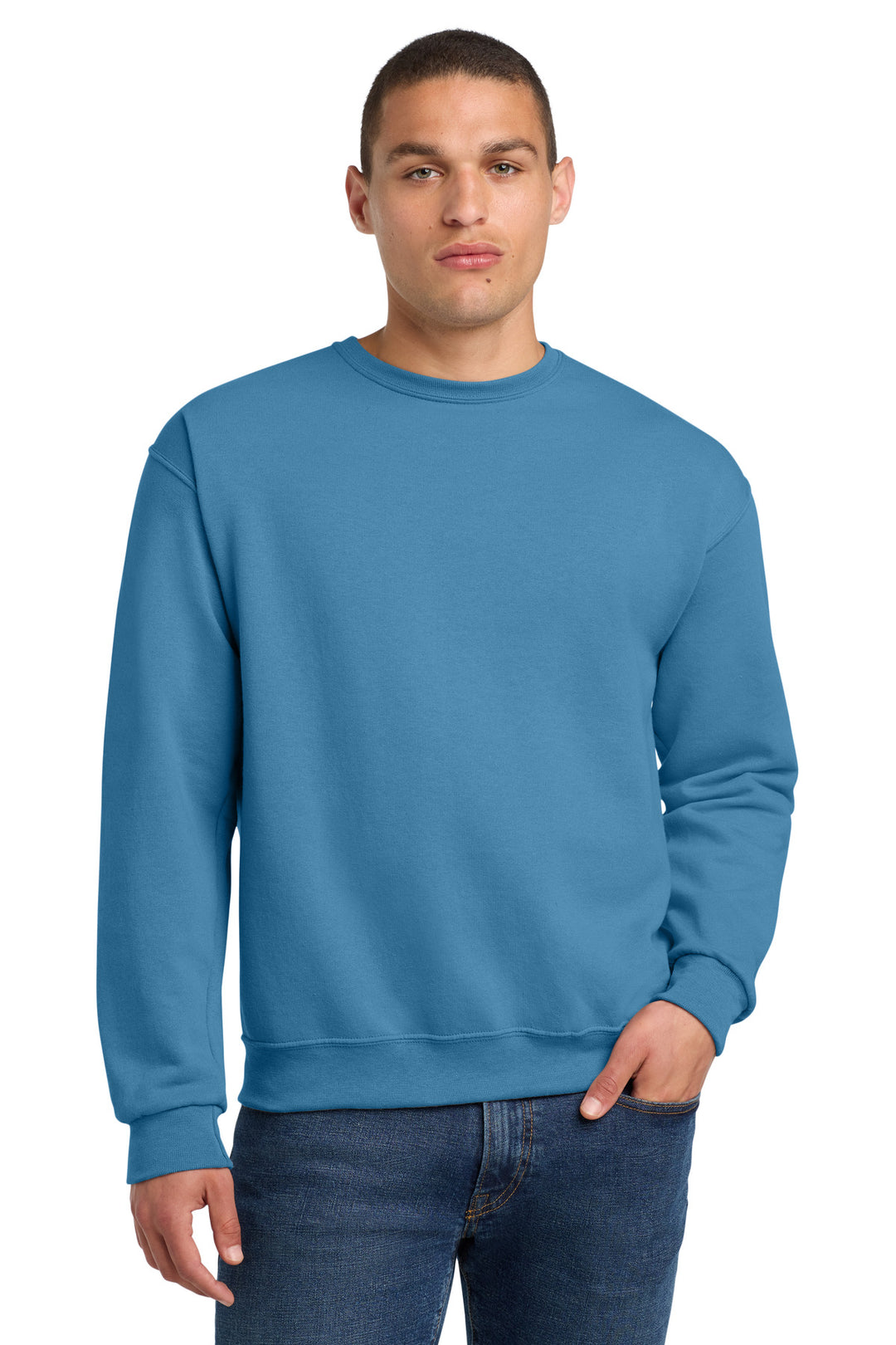 Front View of ColumbiaBl Jerzees - NuBlend Crewneck Sweatshirt. 562M