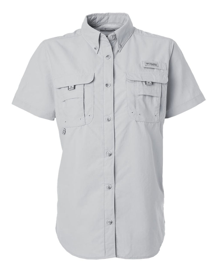 Front View of Cool Grey Women's PFG Bahama™ Short Sleeve Shirt - 212473