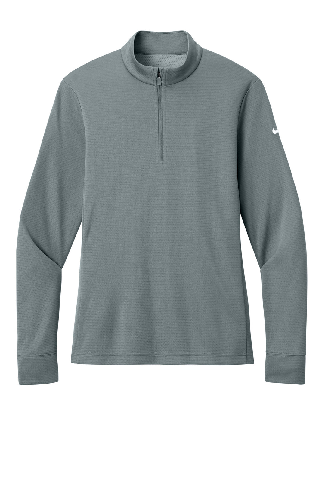 Front View of CoolGrey Nike Women's Essential 1/2-Zip Cover-Up NKHM7969