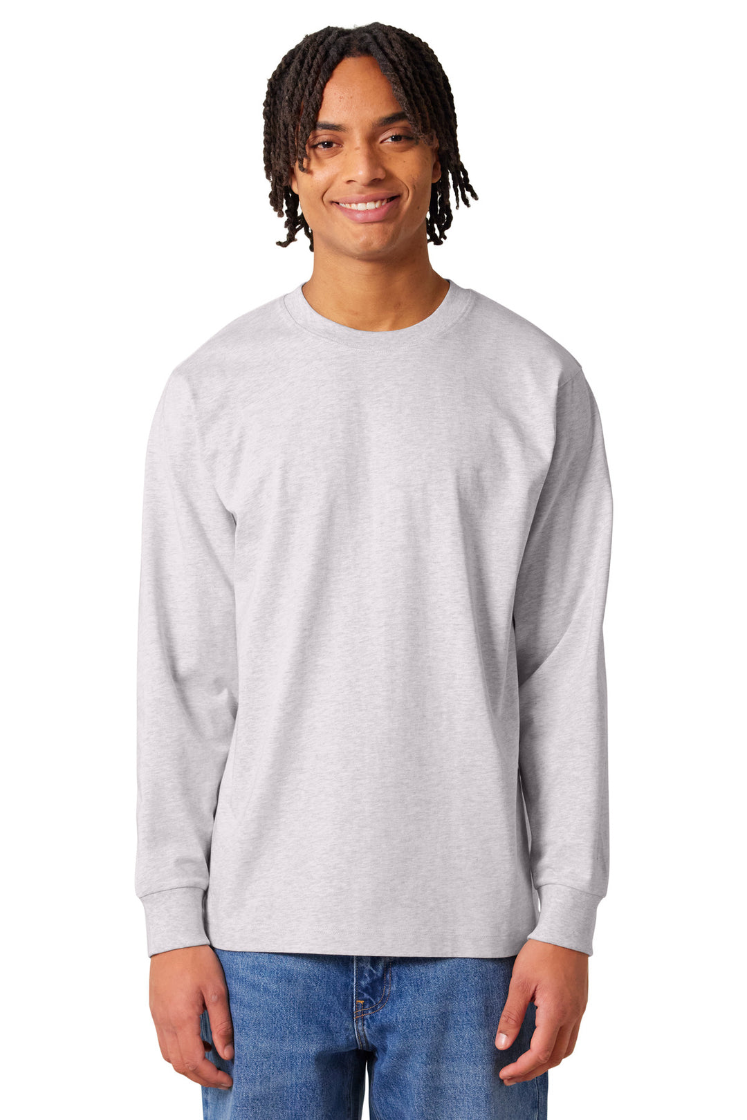 Front View of CoolHtrGry Stanley/Stella Unisex Freestyler Heavyweight Long Sleeve Tee SXU023