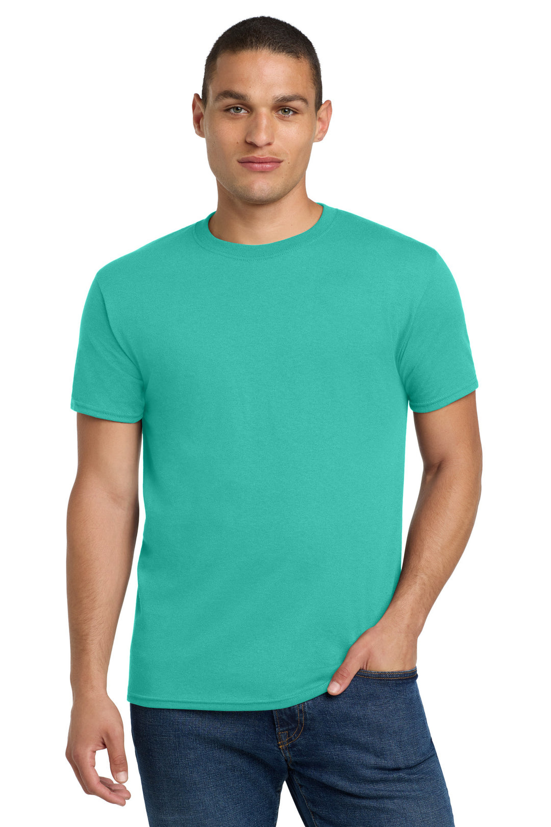 Front View of CoolMint Jerzees - Dri-Power 50/50 Cotton/Poly T-Shirt. 29M