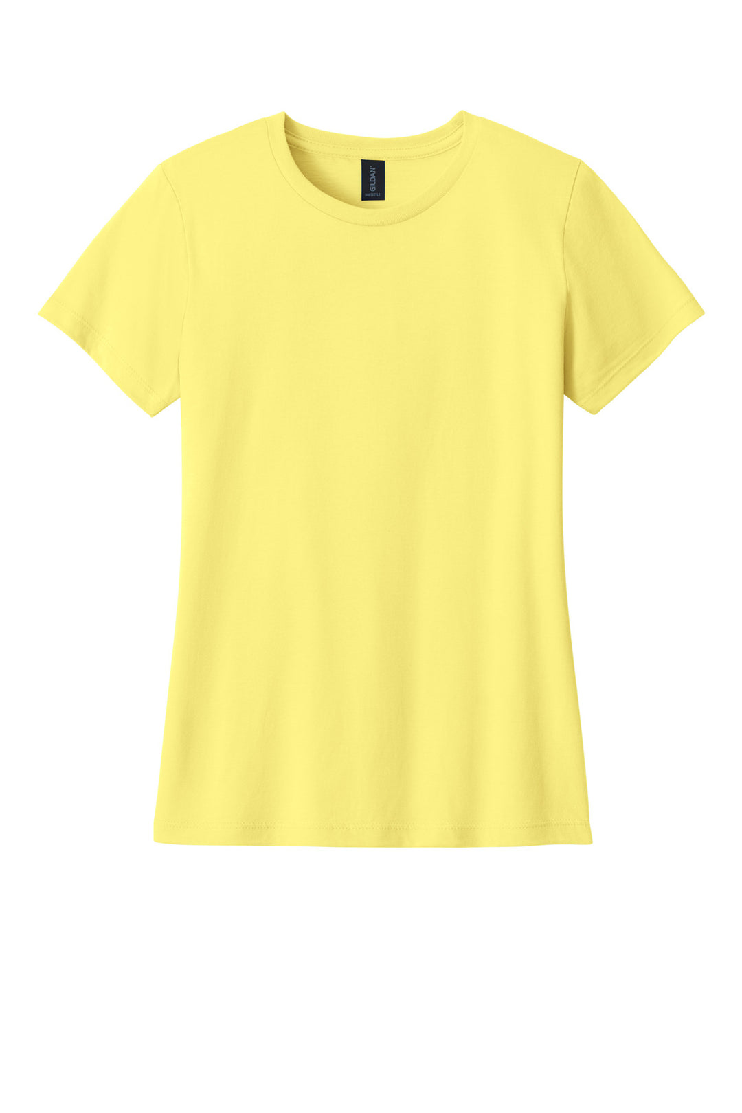 Front View of Corn Silk Gildan Softstyle Women's T-Shirt. 64000L