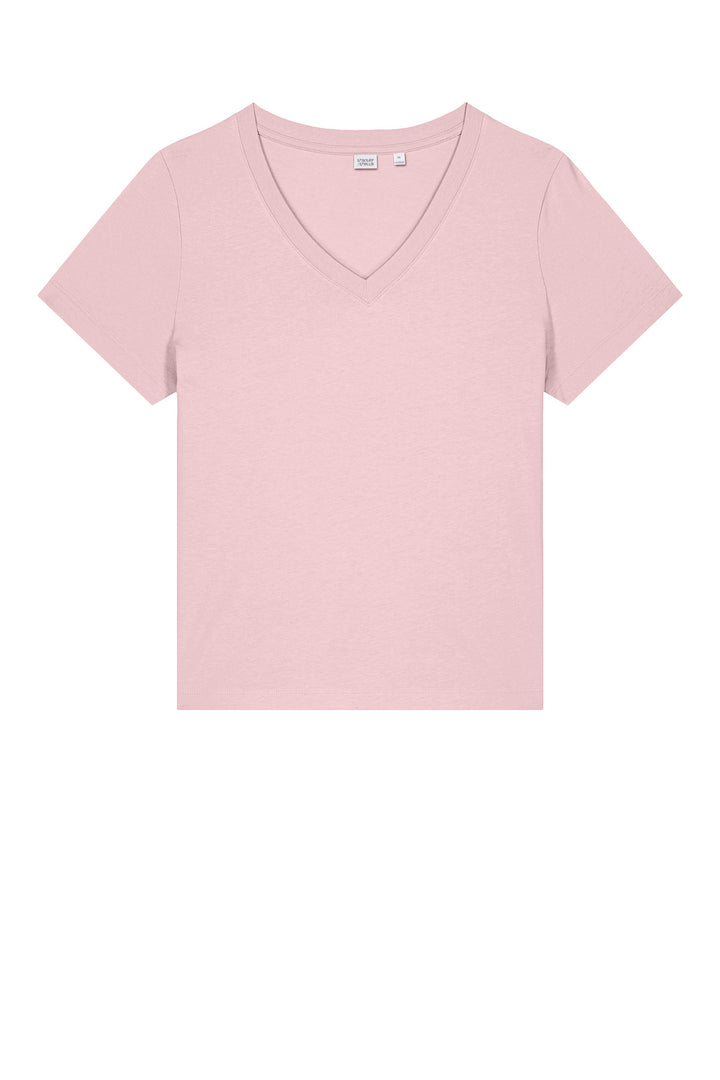 Front View of CottonPink Stanley/Stella Women's Stella Isla V-Neck Tee SXW032