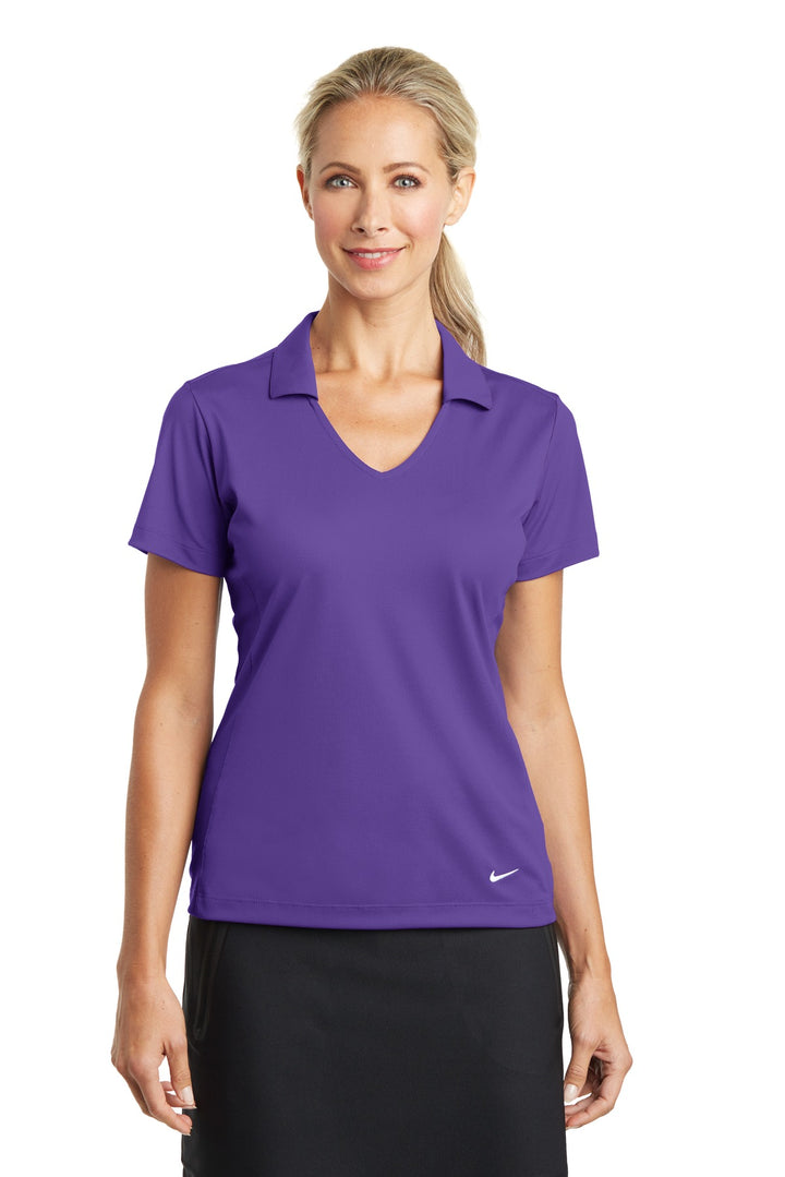 Front View of Court Purple Nike Women's Dri-FIT Vertical Mesh Polo. 637165