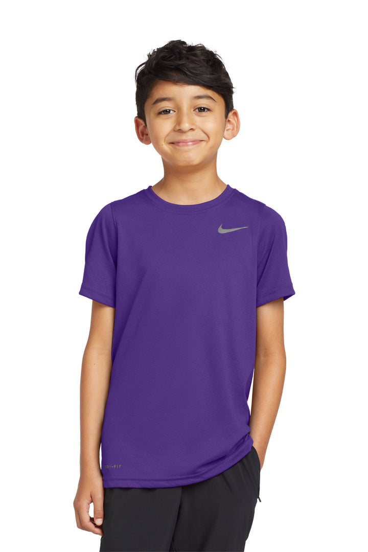 Front View of Court Purple Nike Youth Legend Tee 840178