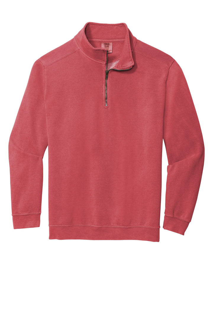 Front View of Crimson COMFORT COLORS Ring Spun 1/4-Zip Sweatshirt. 1580
