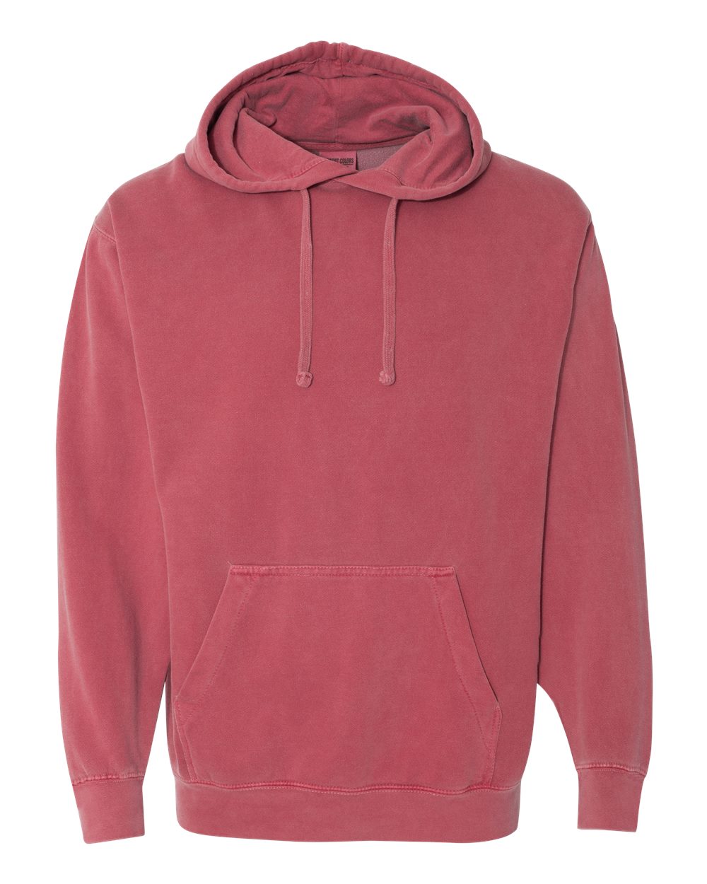 Front View of Crimson Garment-Dyed Hooded Sweatshirt - 1567