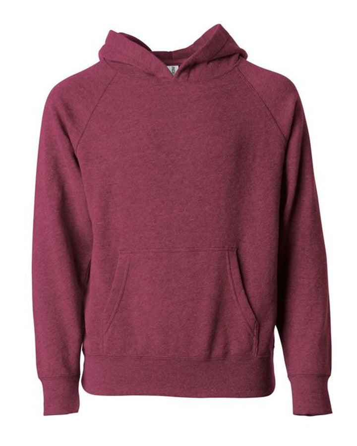 Front View of Crimson Toddler Special Blend Hooded Raglan Sweatshirt - PRM10TSB