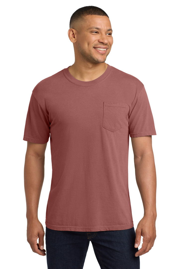 Front View of Cumin COMFORT COLORS Heavyweight Ring Spun Pocket Tee. 6030