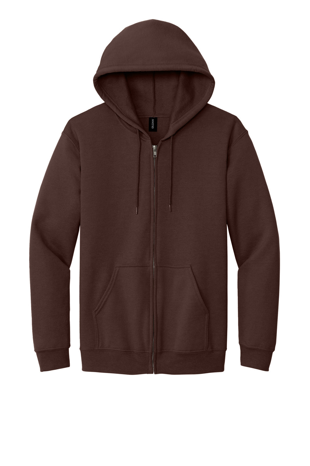 Front View of Dark Chocolate Gildan - Heavy Blend Full-Zip Hooded Sweatshirt. 18600