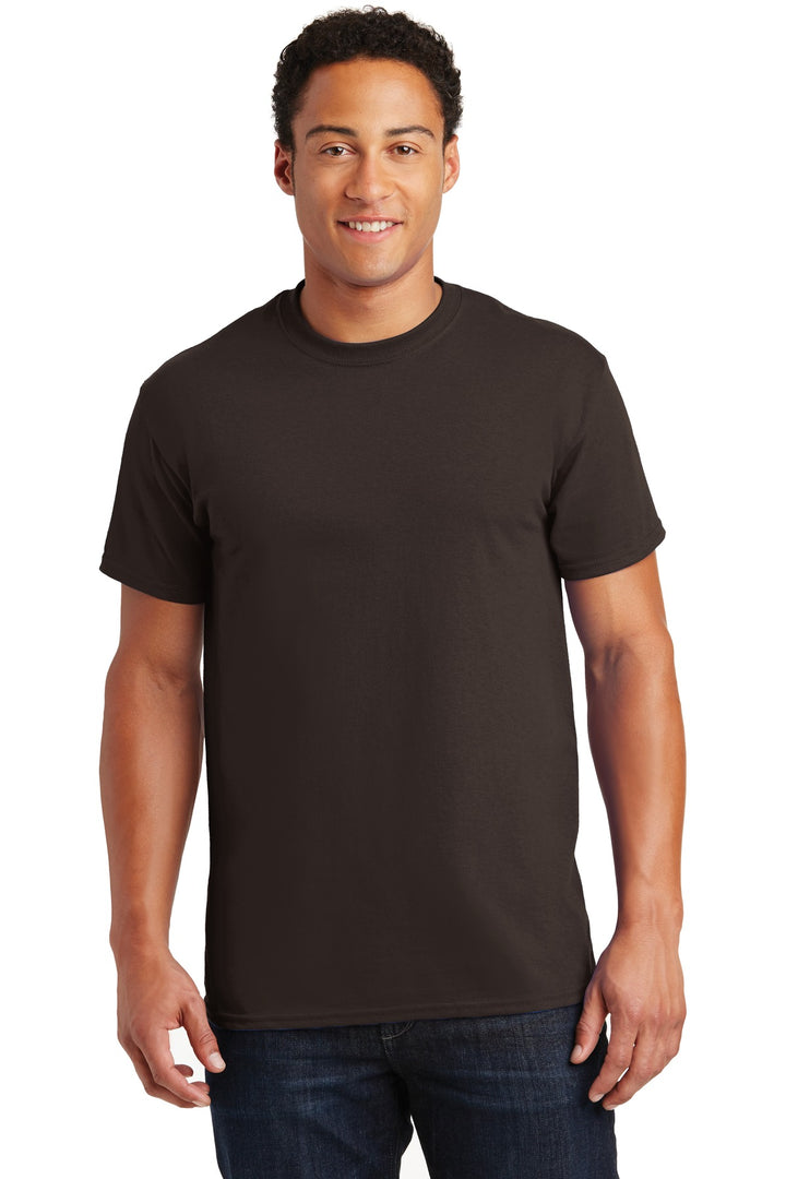 Front View of Dark Chocolate Gildan - Ultra Cotton 100% US Cotton T-Shirt. 2000
