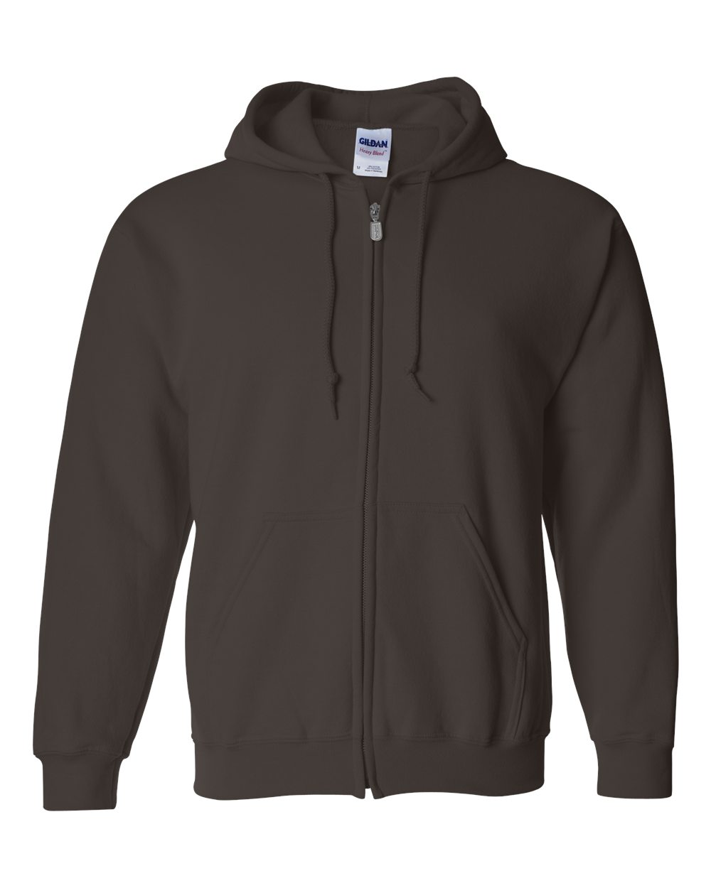 Front View of Dark Chocolate Heavy Blend™ Full-Zip Hooded Sweatshirt - 18600