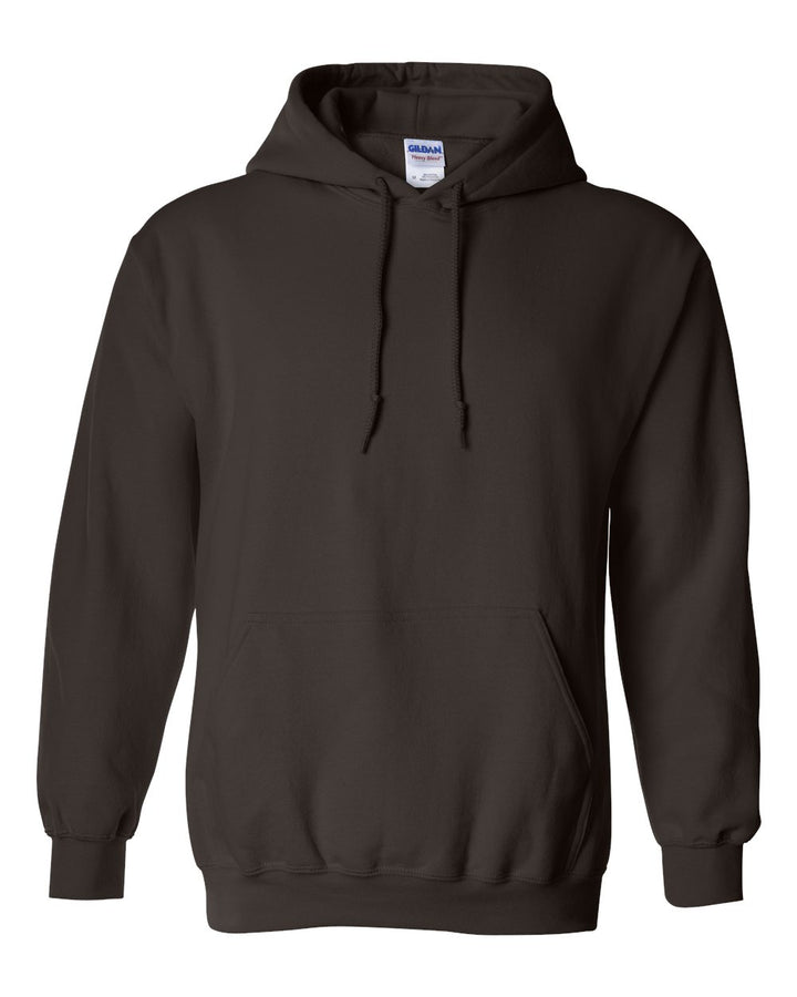Front View of Dark Chocolate Heavy Blend™ Hooded Sweatshirt - 18500
