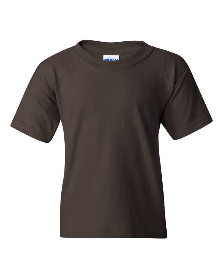 Front View of Dark Chocolate Heavy Cotton™ Youth T-Shirt - 5000B