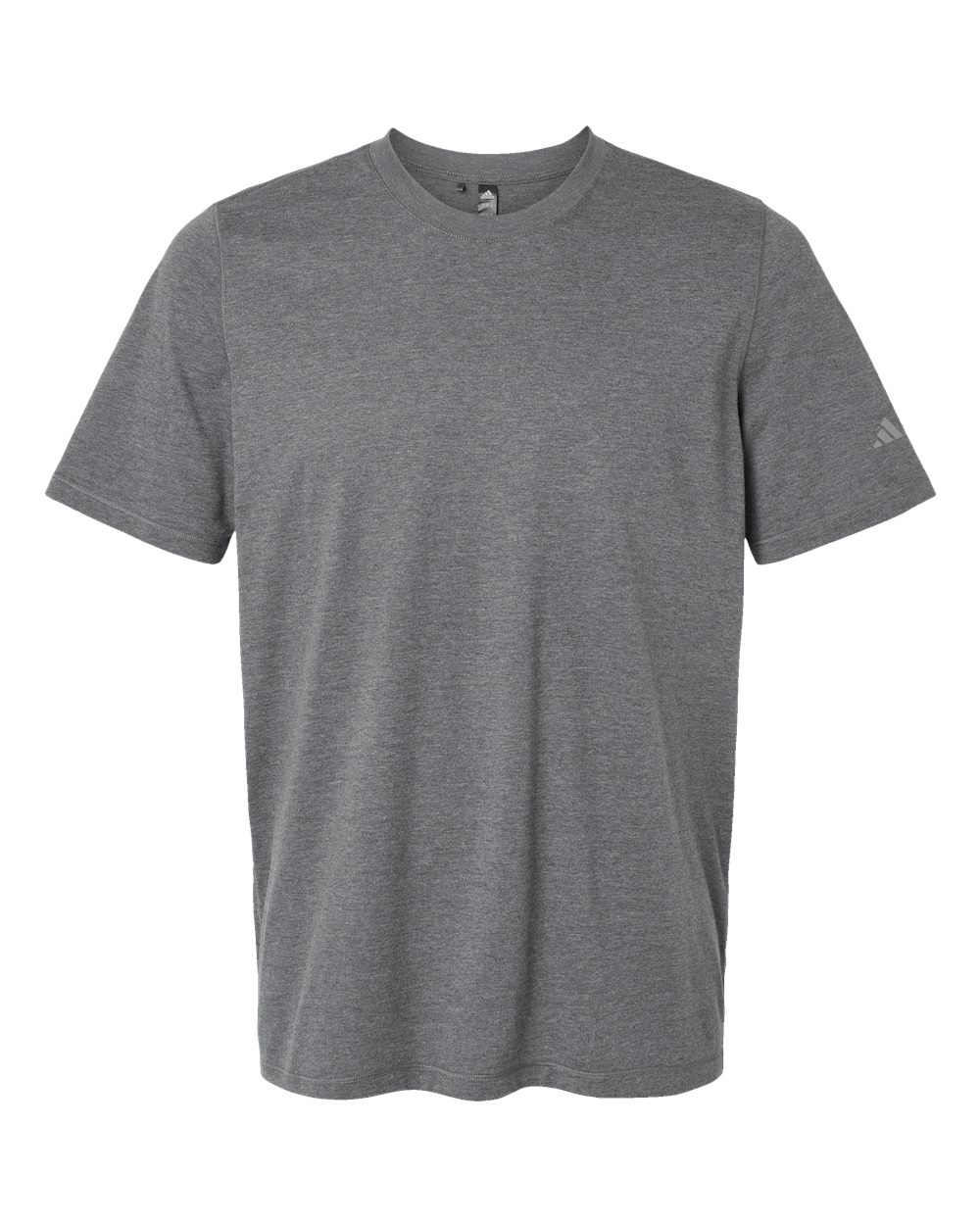Front View of Dark Grey Heather Blended T-Shirt - A556