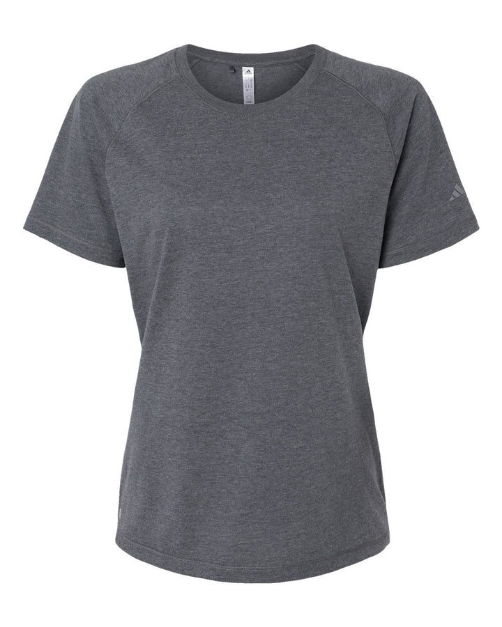 Front View of Dark Grey Heather Women's Blended T-Shirt - A557