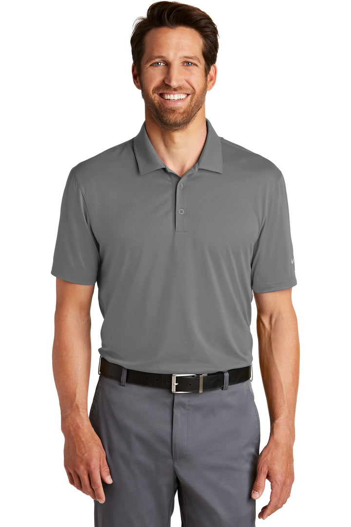 Front View of Dark Grey Nike Dri-FIT Legacy Polo. 883681