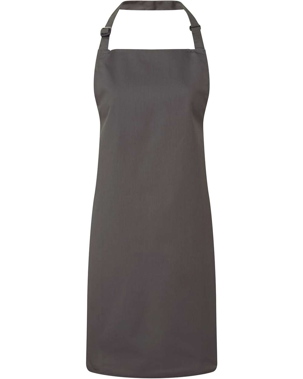 Front View of Dark Grey Recycled Bib Apron - RP150