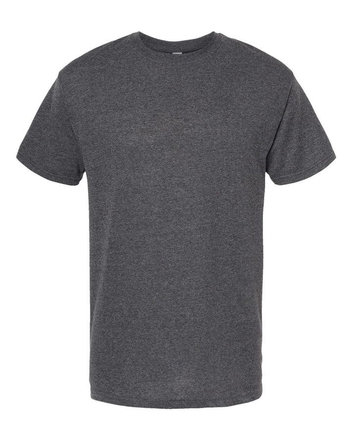 Front View of Dark Heather Gold Soft Touch T-Shirt - 4800