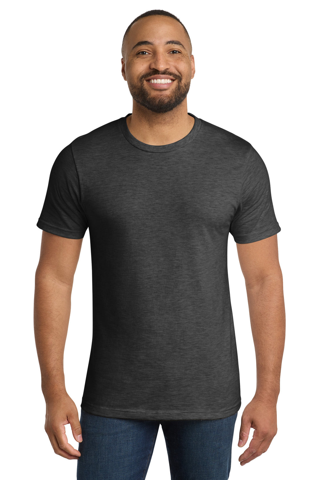 Front View of Dark Hthr Grey Port & Company Bouncer Tee PC600